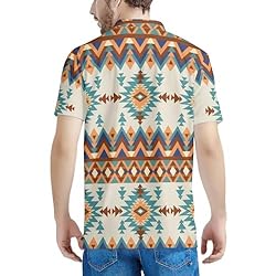 HUGS IDEA Men's Shirts Aztec Navajo Geometric Print
