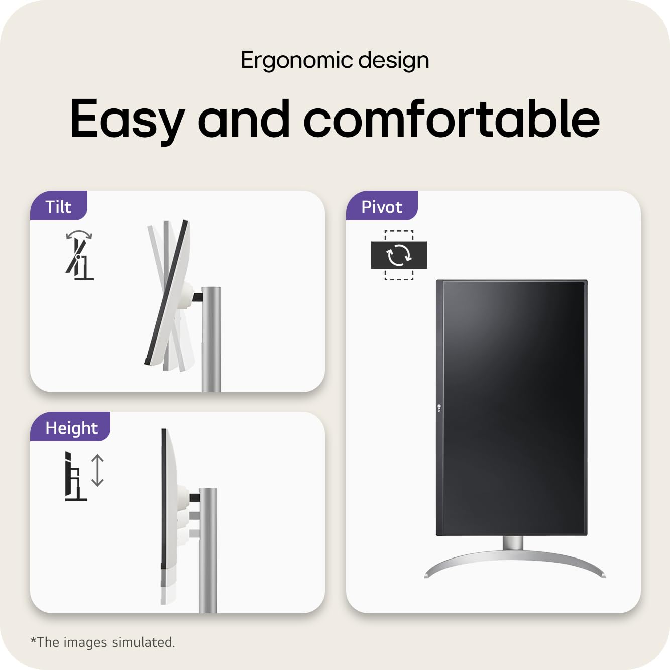 LG 27UP850K-W 27-inch Ultrafine 4K UHD (3840 x 2160) IPS Computer Monitor, 60Hz, 5ms, DisplayHDR 400, Built-in Speaker, HDMI, DisplayPort, USB Type-C 90W PD, Tilt/Height/Pivot Adjustable Stand, White