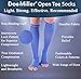 Doc Miller Open Toe Compression Socks, 20-30 mmHg, Toeless, Support Circulation, Shin Splints, Calf Recovery, Post Op, Knee High, Medical Grade, Blue Socks, Medium Size for Men & Women, Pair
