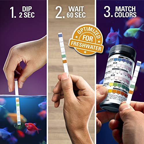 Freshwater Aquarium Test Strips 6 in 1 Fish Tank Test Kit for Testing