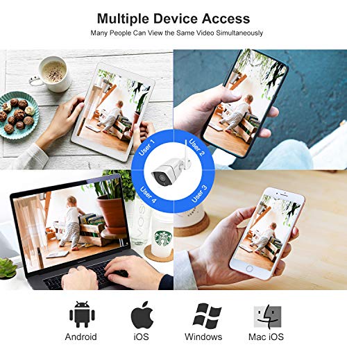 Security Camera Outdoor,Wandwoo 1080P Wireless WiFi IP Camera Support Motion Detection with Real-Time Alert,Waterproof,Night Vision,Outside Camera with SD Card & Cloud Storage- iOS,Android App