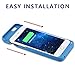 Battery Charger Case for Apple Iphone 6 Plus/Ihphone 6s plus 5.5 Inch 4000mah Battery Extender Case by ISAKO Built-in Media Holder Retail Package (Blue)