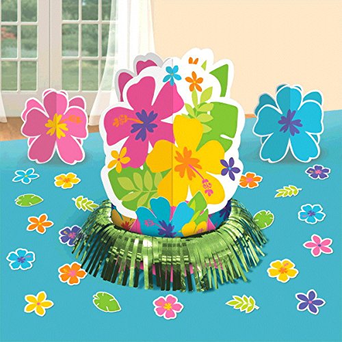 Tropical Luau Hawaiian Summer Party Supply Pack for 50 with Decorations Includes Plates, Napkins, Cups, Hibiscus Table Centerpiece, Hibiscus Garland, and Pineapple Centerpieces! - Thumbnail 4
