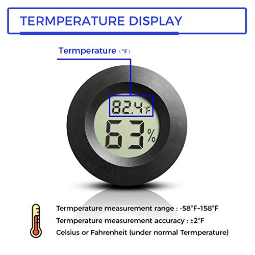 Mini Thermometer Hygrometer Digital Fridge Freezer Room Electronic Temperaturer Humidors Meters with LCD Display for Kitchen, Greenhouse, Garden, Closet