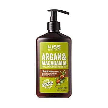 Amazon Com Kiss Color Care Argan Macadamia Para Cabello Natural Seco Y Danado Dejar En Acondicionador 13 5 Fl Oz 13 5 Fl Oz Beauty