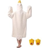 Wearable Goose Blanket Hoodie Onesie,Duck Oversized Blankets Hooded Costume for Adult & Kid,Warm Cozy Sleeping Bag