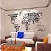 KiKi Monkey World Map in Country Names Vinyl Wall Decal for Living Room Decor