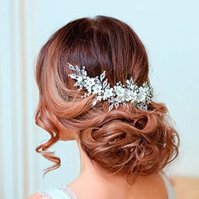 Feality Flower Wedding Hair Piece Vine Baby Breath Bridal Headband