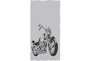 Naanle Stylish Motorcycle Silhouette Soft Highly Absorbent Large Decorative Hand Towels Multipurpose for Bathroom, Hotel, Gym and Spa (16" x 30",Grey)