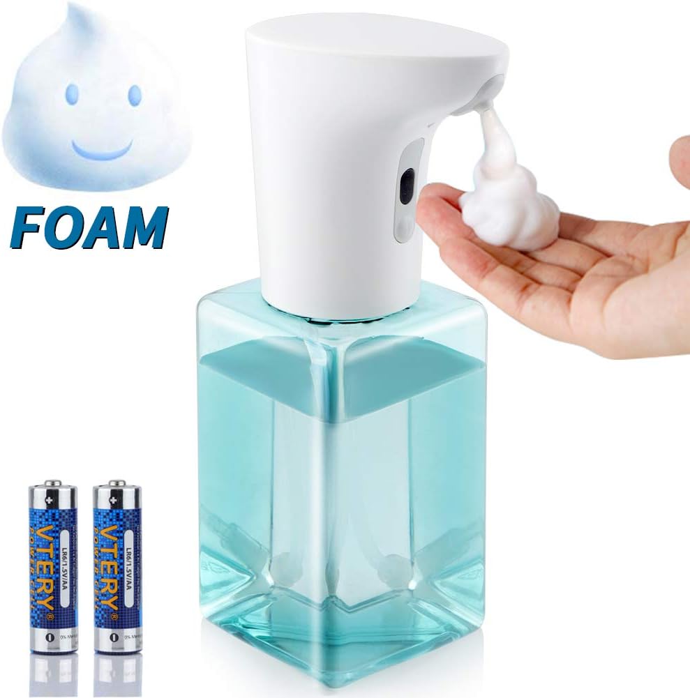 Soap Dispenser, Touchless Foaming Soap Dispenser Infrared Motion Sensor, Hand Free Countertop Soap Dispensers, Battery Operated, Xmas Gift Automatic Soap Pump for Bathroom Kitchen, 450ml: Home & Kitchen