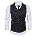 Cloudstyle Mens Pinstripe Vest Slim Fit Formal Dress Vest Double-Breasted Business Vest Black