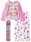 Shopkins Girls' Big Girls' 2-Piece Fleece Pajama Set, Pink, 8