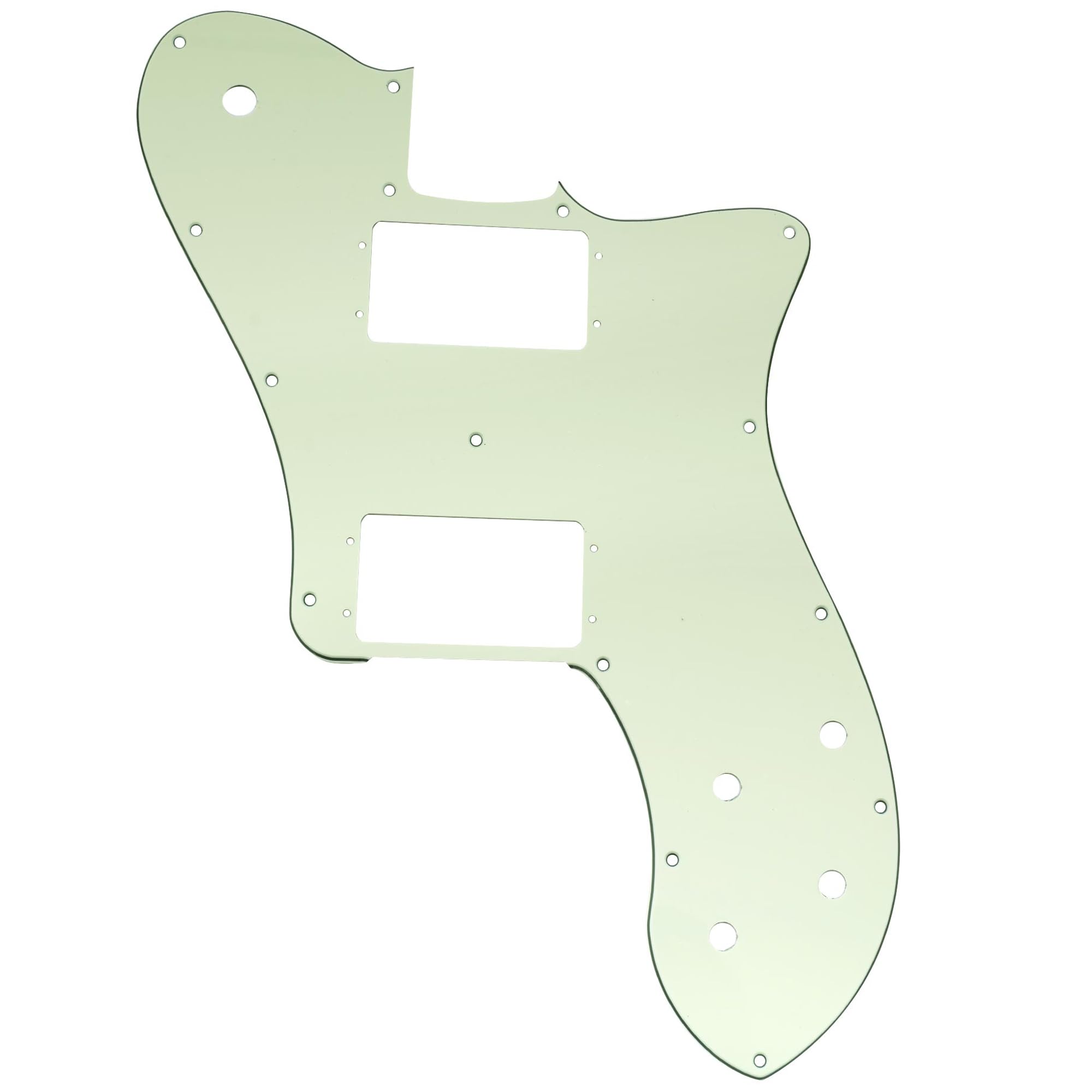 Musiclily Pro 15 Holes Wide Range HH Guitar Pickguard for Mexico Fender 72 Tele Deluxe Style Electric Guitar, 3Ply Mint Green