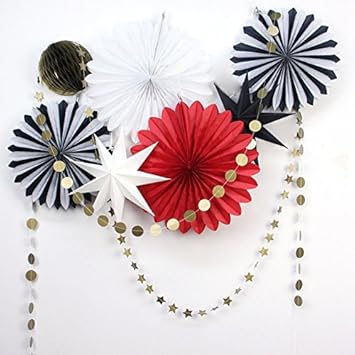 Buy Generic 7pcs Orange Set Paper Crafts Home Hanging Decoration Party Birthday Baby Shower Sunshine Bright Color Paper Fan Online At Low Prices In India Amazon In