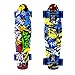 Enkeeo 22 Inch Cruiser Skateboard Plastic Banana Board with Bendable Deck and Smooth PU Casters for Kids Boys Youths Beginners, 200 Ibs.