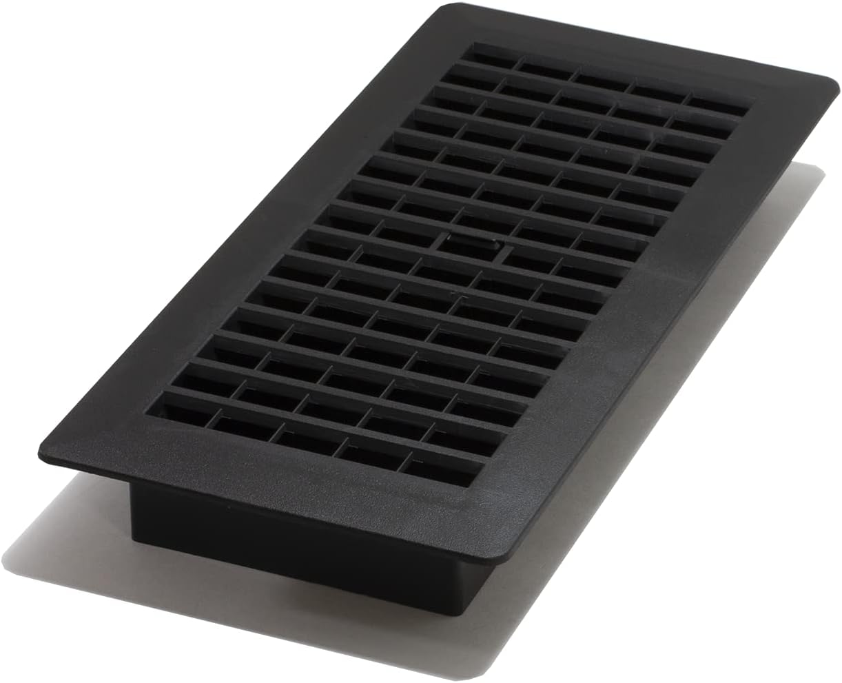 Registers, Grilles & Vents - Decor Grates PL410-BLK 4-Inch by 10-Inch Plastic Floor Register, Black