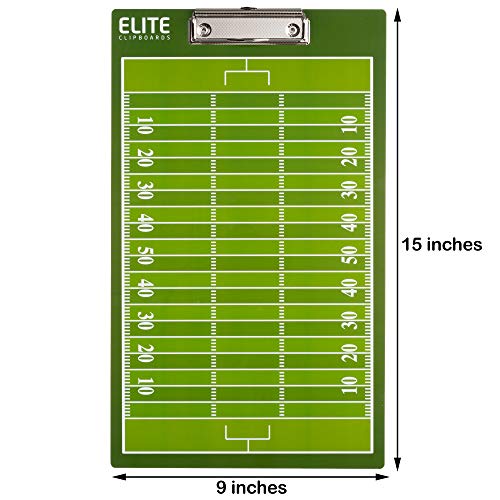 Elite Clipboards Dry Erase Football Coaches Clipboard | Double-Sided Football Marker Board