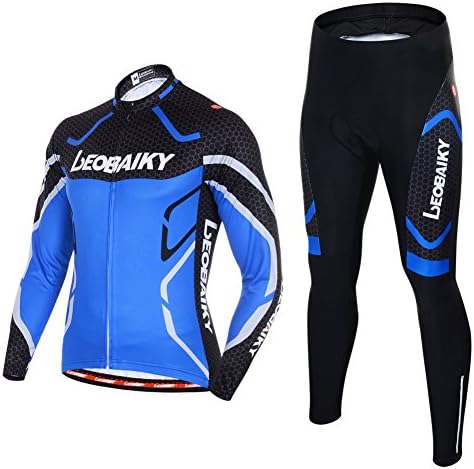 Leobaiky Mens Cycling Clothing Set 0utdoor Sport Bicycle Bike Suit Jerseys Pants