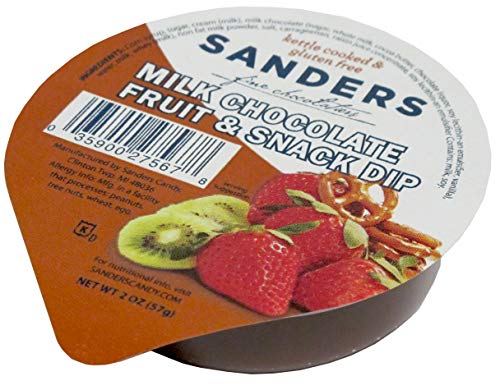 Sanders Milk Chocolate Fruit & Snack Dipping Cup - Kettle Cooked - 2 oz Individual Serve Cups (Case of 24)