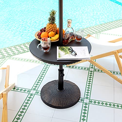 ROWHY Patio Umbrella Table Tray Adjustable 23 Inches Accessory for