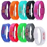 Ryanwayland® 2015 Top New Lots Of 10 Silicone Rubber Gel Jelly Unisex LED Wrist Watch Bracelet