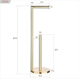 YUET Freestanding Toilet Roll Holder with Storage Gold view 5