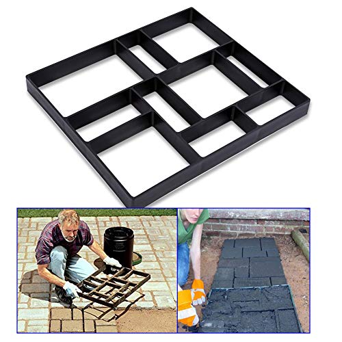 Concrete Path Mould, 10 Grids 17.7 x 15.7 x 1.6 Inch Reusable Paving Concrete Stepping Stone Mould Molds for Pavement Walkways Outdoor Improvements