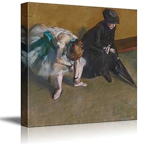 "Waiting by Edgar Degas - Canvas Art Home Art - 12x12 inches