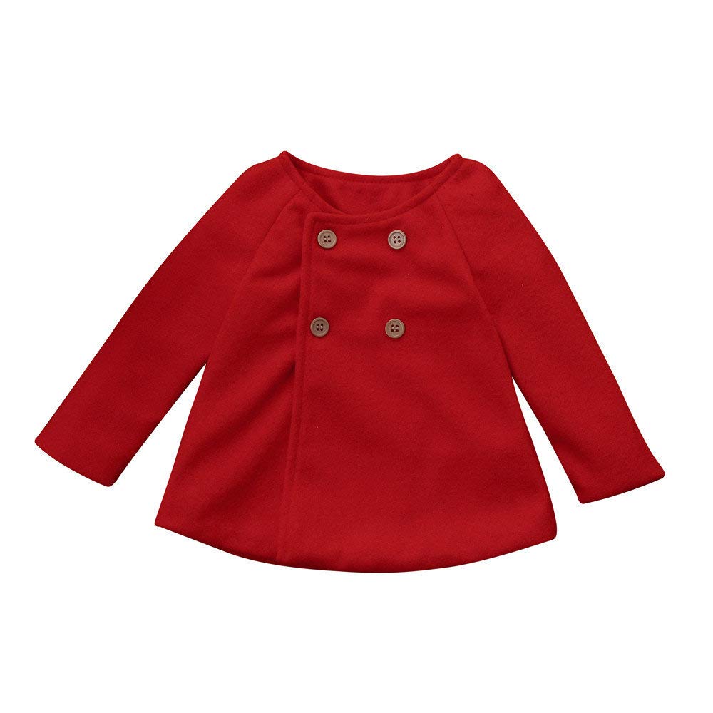 BaZhaHei Herbst Winter Baby Mantel Baby M/ädchen Outwear Kinder Mantel Knopf Jacke Warme Kleidung Sweatjacke Fleecejacke Wintermantel Weicher Dufflecoat Solid Outdoorjacket