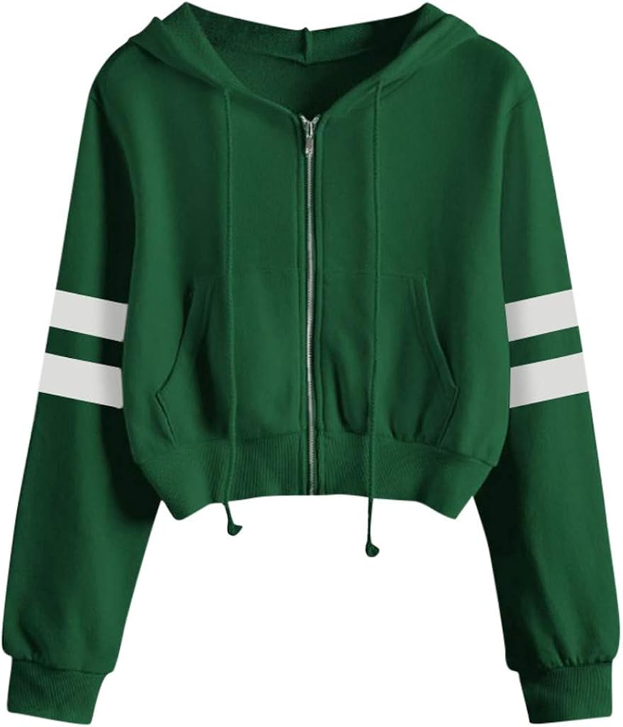 womens green zip up hoodie