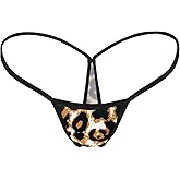 CYICGGY Women's Low Rise G String Thong Underwear Leopard Seamless Micro Back No Show Bikini Panties