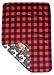 Dear Baby Gear - Reversible Baby Blankets - Soft Nursery Blanket for Newborn - Toddler Blankey - Throw Blanket for Boys & Girls - Infant Blankets - 40x30 (Deer Antlers Red & Black Buffalo Plaid)