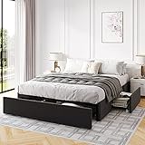 IMUsee Queen Bed Frame with Storage, 3 Large