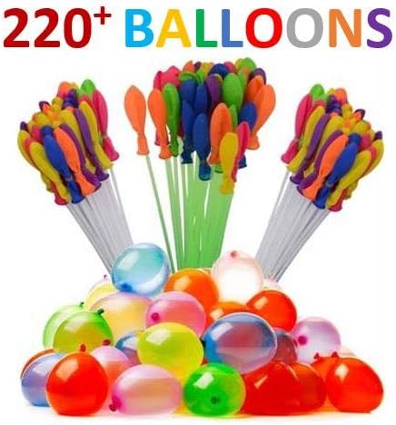 Biodegradable Beach Balloons – Over 220 Multicoloured Pack of Rapid Self Sealing Water Balloons