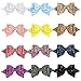 16pcs 5 Inch Glitter Hair Bows Clips Bling Party Hair Bows Clips Multi Color Glitter Sequins Hair Bows Alligator Clips for Girls Infants Toddlers