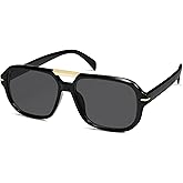 HERJOUR Retro Square Aviator Sunglasses Womens Mens 70s Classic Vintage Oversized Sun Glasses AR82282