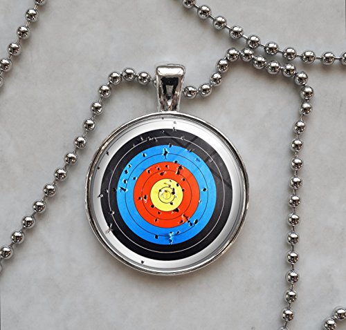 Archery Bow Arrow Target Pendant Necklace - Thumbnail 2