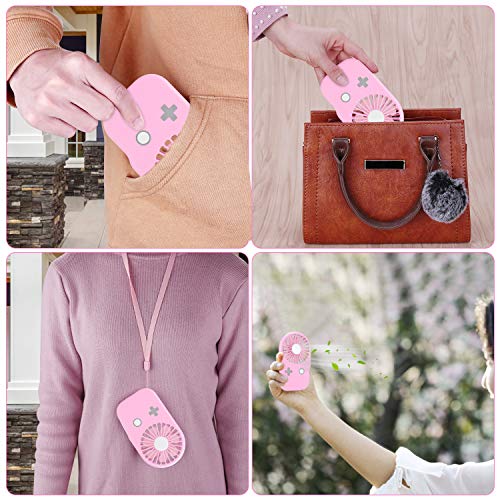 Aluan Mini Handheld Fan Powerful Small Personal Portable Fan Speed Adjustable USB Rechargeable Cooling for Kids Girls Woman Home Office Outdoor Travel