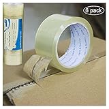 Jack&Sunny Heavy Duty Packing Tape Low Noise 1.88 Inch x 54.6 Yard（Pack of 6 Rolls) Industrial Packaging Tape Great for Packing Shipping Moving Depot&Storage Clear