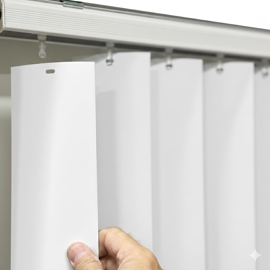 Vertical Blinds Replacement Slats Heavy Duty PVC Smooth Curved (White) You Pick Size and Quantity (52.5 Inches) (34 Slats)