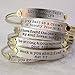 Sweet Romance Engraved Bible Verse Inspirational Faith Religious Bar Bangle Bracelets, 12 Messages Available
