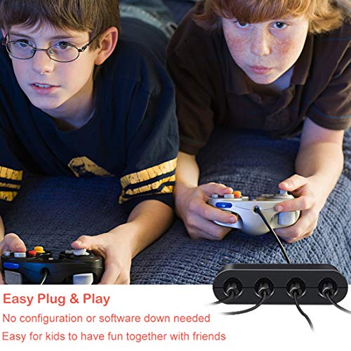 Defway Switch Gamecube Controller Adapter, Wii-U Gamecube Adapter for Super Smash Bros Ultimate, GC Controller Adapter for PC, with 4 Player Ports, Turbo Button, 75Inch Cable, No Lag No Driver Needed - Thumbnail 6