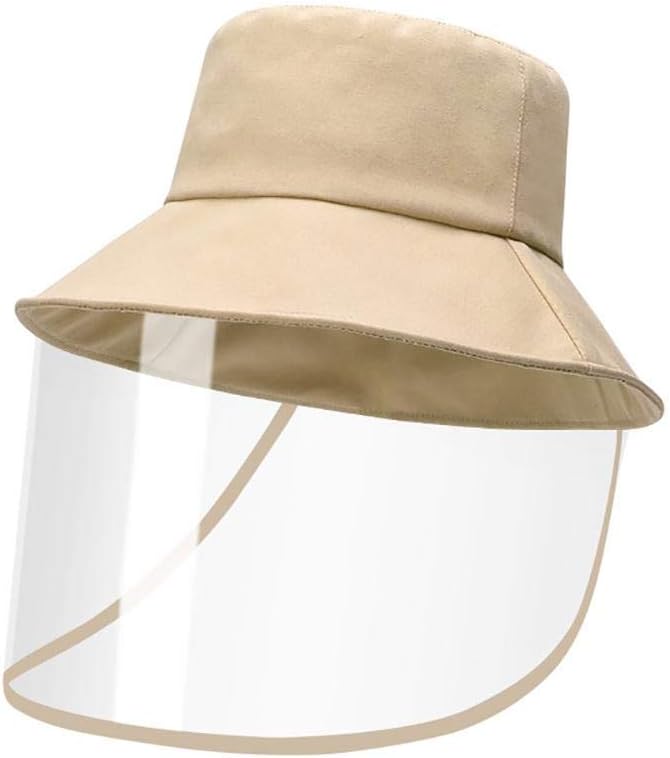 MoGist Protective Cap Removable Outside Anti-Droplet Cap Multifunctional Baseball Cap Hiking Fishing Cap, Bucket hat Sun hat, Beige, 18cm high, 64cm Wide, Universal Size, Cotton + PVC