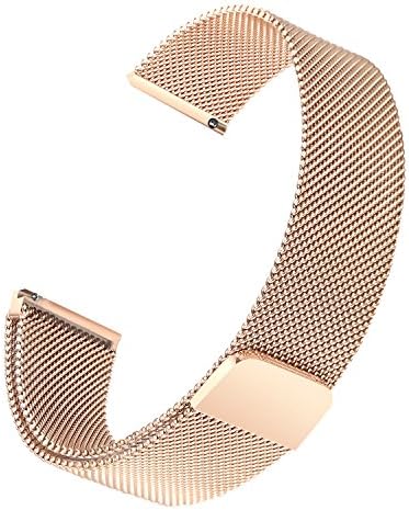 bayite Classic Rose Gold Replacement Bracelet For Fitbit Versa, Stainless Steel Strap Milanese Loop Bands Small Accessories Wristbands with Unique Magnet Lock for Fitbit Versa Smart Watch