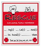 2-Pack Pet Rescue Alert To Fire Department | Window Stickers Decals Dogs Cats