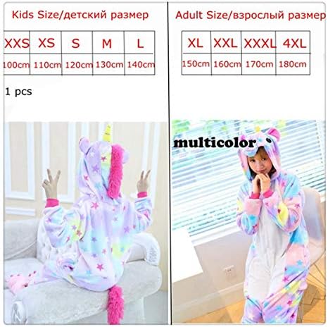 Unicorn Pajamas Sets Flannel Animal Winter Nightwear Zipper Sleepwear