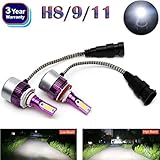 H8 H9 H11 LED Headlight Bulbs 2018 Newest Design All-in-One Conversion Kit High or Low Beam Fog Light 12000LM Super Bright Auto Light 6000K White - 3 Year Warranty