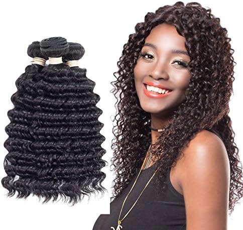 RED QUEEN 8A Grade Uprocessed Brazilian Deep Wave virgin hair 3 Bundles Remy Human Hair Natural Color 10 10 12 inch