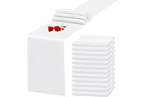 YMHPRIDE 12 Pack White Satin Table Runner 12 x 108 Inch Long Premium Table Runners for Wedding Party Events Decoration, Birthday Parties, Banquets Decorations, Graduations, Engagements