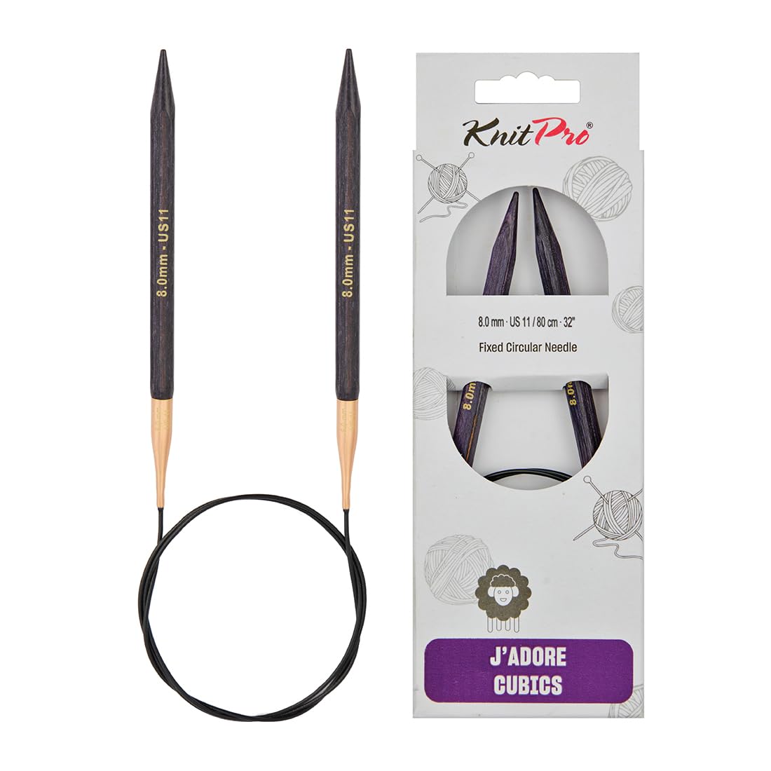 KnitPro J’Adore Cubics Fixed Circular Needles 32" 80cm | 8.00mm